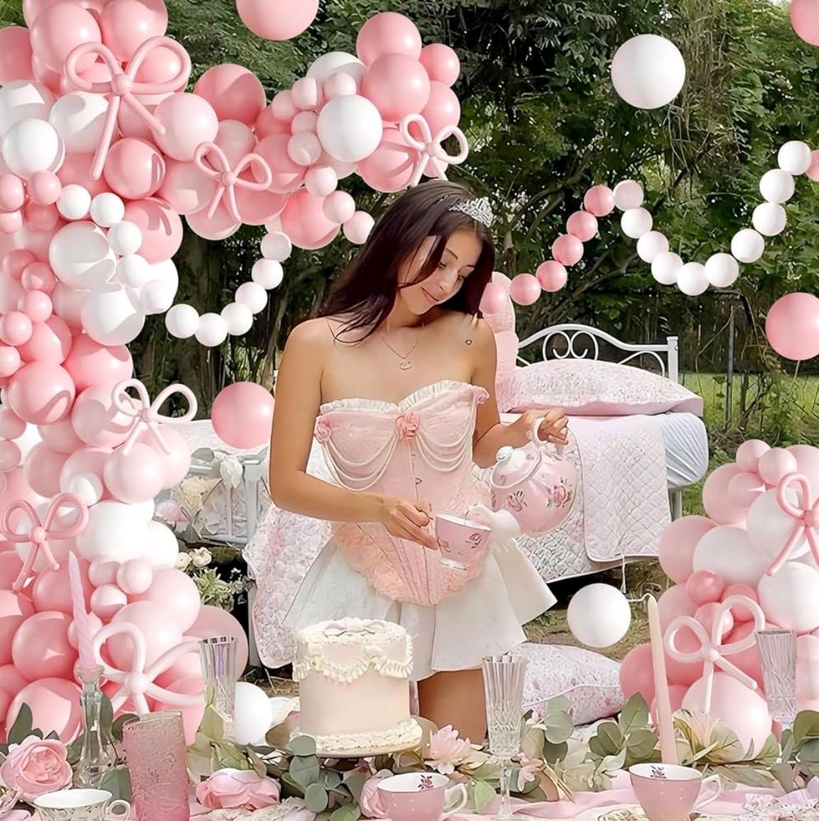 Guirlande De Nœuds Roses Pré-Cousus - Décoration Fête Prénatale Et Mariage Exquise Rose