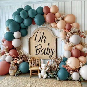 Dusty Pink Blue Balloon Garland Double Stuffed Rose Peach White Balloons Retro Pink Balloon Latex Dusty Blue Balloon Arch Kit