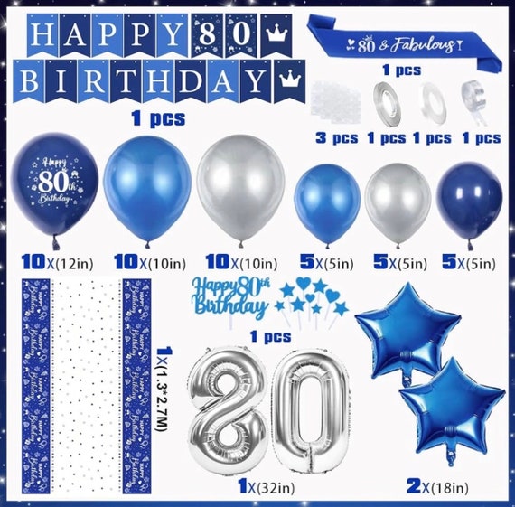 70. Geburtstag Banner - 1,8x1,2 M, Blau-silber | Fotohintergrund Für Partys & Dekoration