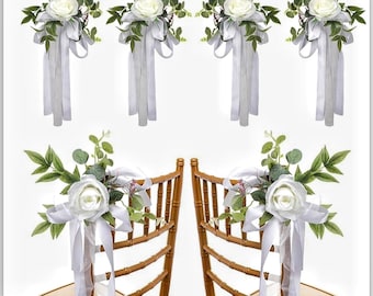 pezzi di decorazioni per sedie da chiesa, fiori per panche da