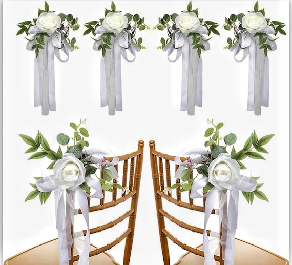 Wedding Chair Back Flowers Wedding Aisle Decor Sunflower Wedding Artificial DIY Tutorial: Pretty Floral Hoop Chair Backs | Love My Dress®, UK