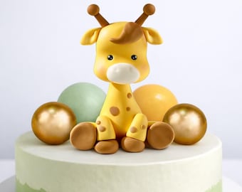 Set de adornos para pastel de jirafa de safari, decoración para pastel de cumpleaños con temática de la selva, decoración para pastel de baby shower, decoración para fiesta Wild One, adorno para pastel de animales
