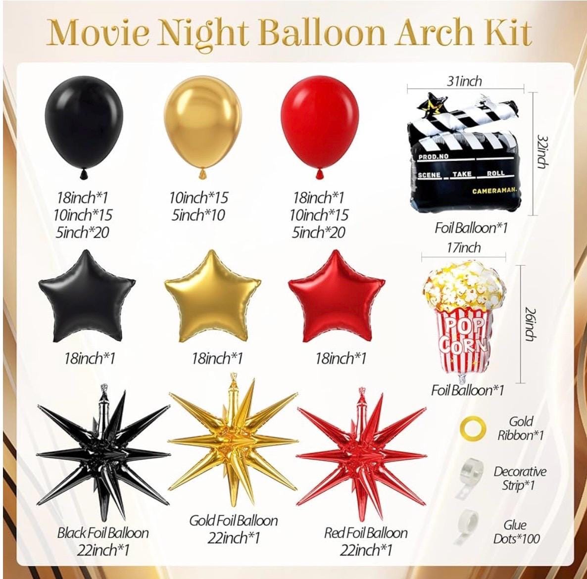 JeVenis Movie Night Ballons Movie Night Idées De Fête D'anniversaire Movie Night Décoration De Fête