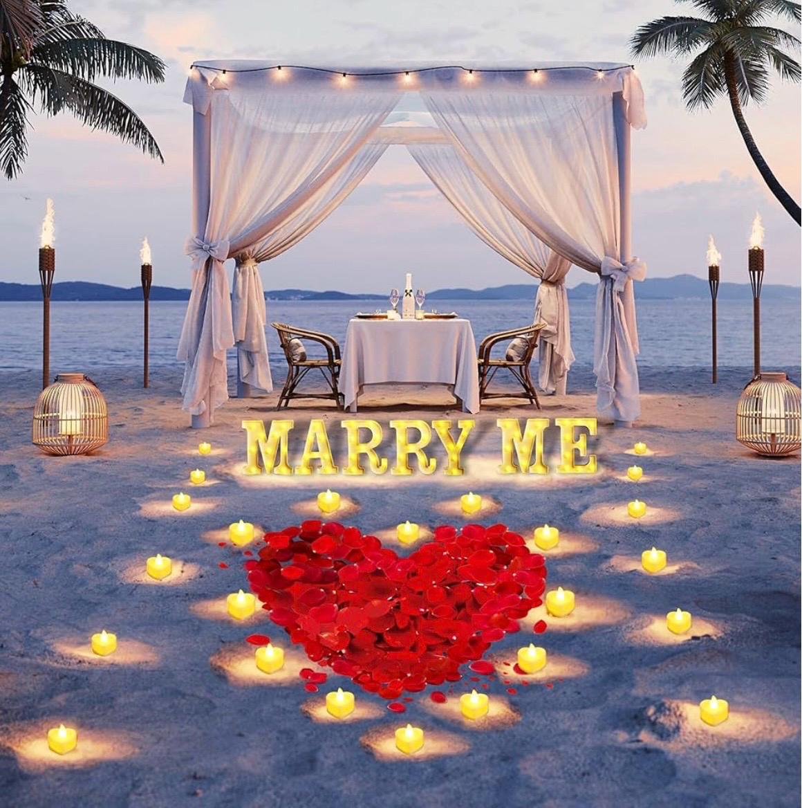 Proposal Decorations Set - Marry Me Light up Letters With 24