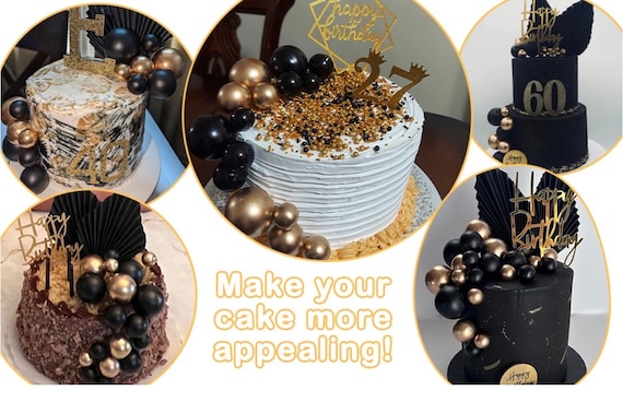 Liitata 4 decorazioni per torte in acrilico per moto, decorazione per torta Happy Birthday Cake Topper Glitter stella torta compleanno decorazione per uomo ragazzo festa di compleanno