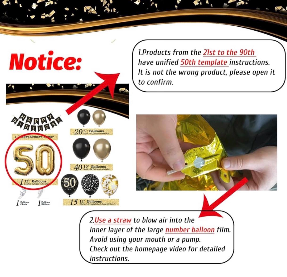 Decorazioni A Spirale Per 90° Compleanno, Tema Oro E Nero Vintage 1933 – 46 Pezzi