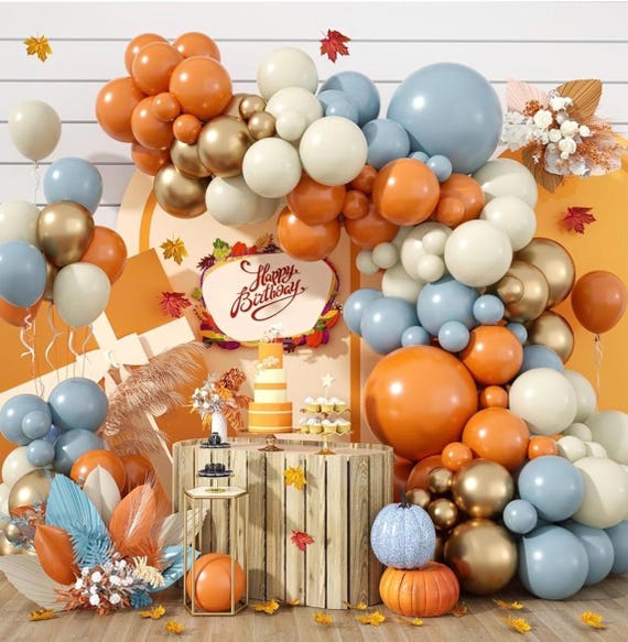 Kit Arche De Ballons D'automne 162 Pièces - Couleurs Orange, Marron, Beige, Doré... - Pour Thanksgiving, Anniversaire, Déco Saison