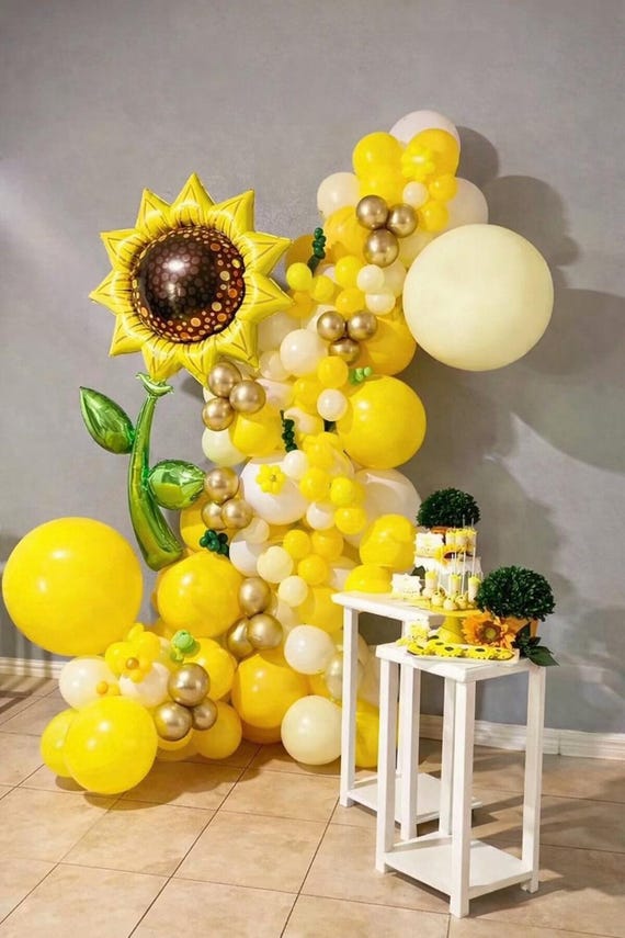 8 Palloncini Girasole 90 Cm – Mylar A Forma Di Girasole Per Feste Hawaiane, Luau, Compleanni - 4