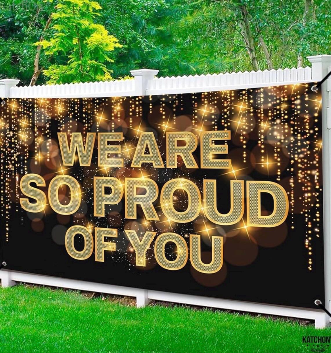 YQUQWN Extra Large Red Graduation Banner - 72x44 Inch 'Congrats Grad' Party Decor For Class Of 2025