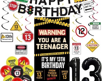 OMG TEENAGER Gold Foil Balloons – Elegant 13th Birthday Party Banner, Personalised, Made In UK
