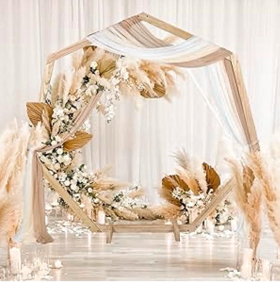 Tessuto Drappeggiato Matrimonio Viola - 3 Pannelli Chiffon Per Archi Nuziali 6,1 M - Foto 10