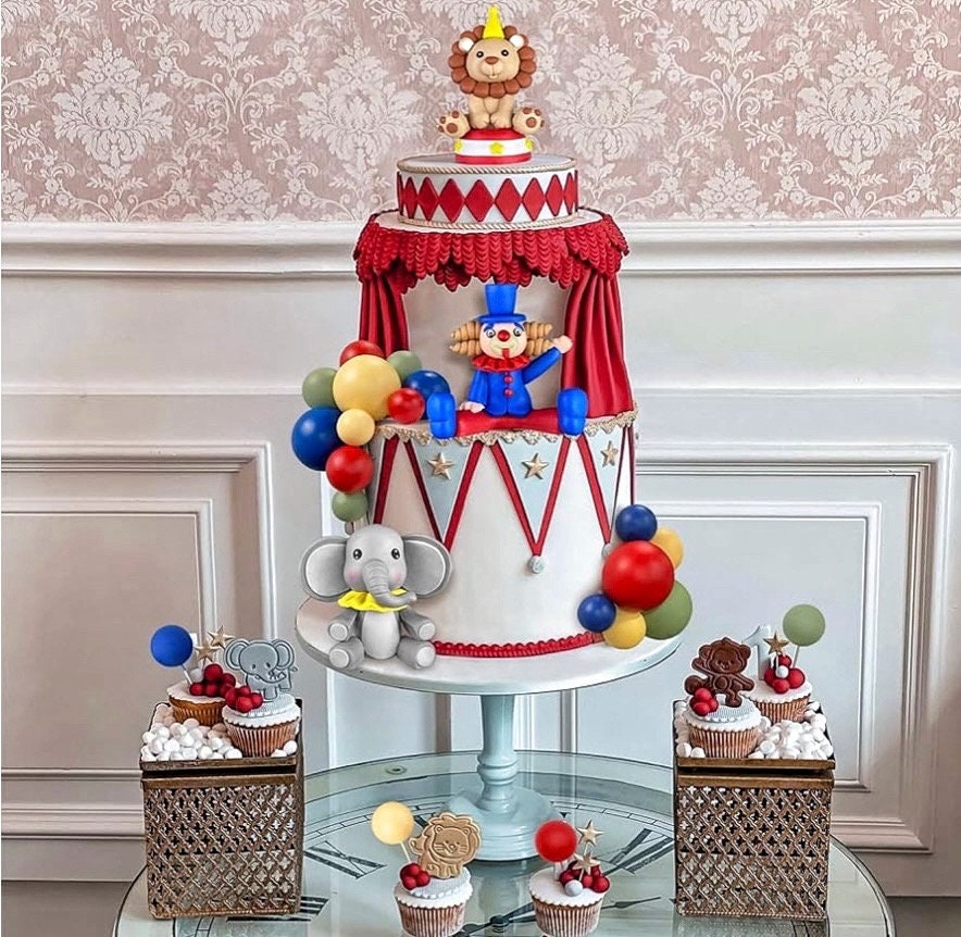 Zirkus Kuchen Dekoration Set - Bunte Cake Picks Für Karneval Geburtstagsparty