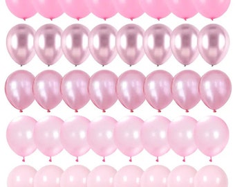 Pink Balloons Set  40 Packs 10 Inch Metallic Chrome Pink Pearl Pink Macaron Pink Light Pink Different Shades Balloons