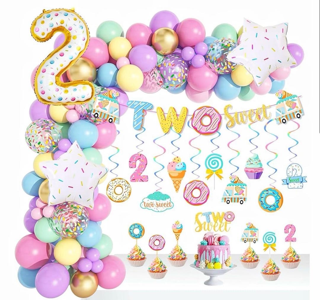 30-Count Donut Hanging Swirls For Birthday Parties – Ceiling Streamers For Donut Theme Decor, Baby Showers & More