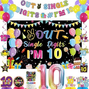 10. Geburtstag Deko-Set Für Mädchen In Lila – Mit Ballons, Banner & Tortendeko