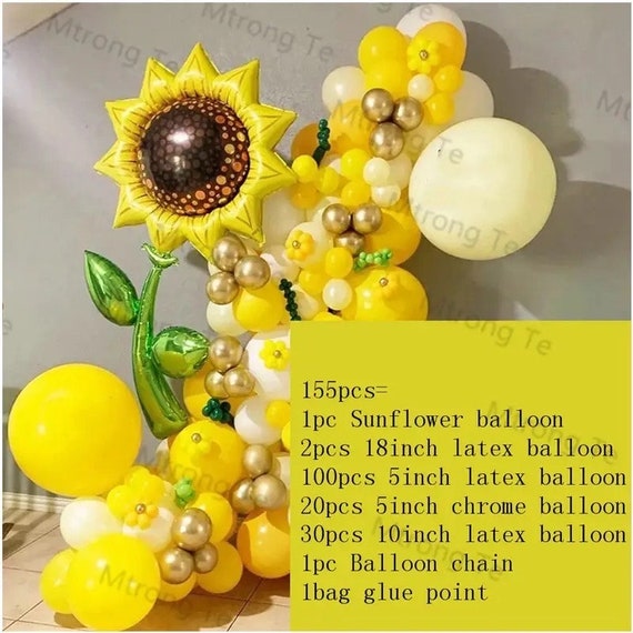 Sunflower Balloon Garland Kit | Yellow Gold Balloon Arch | Daisy