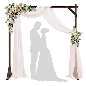 7.2FT Wooden Wedding Arch Square Wood Arches Arbor Backdrop Stand for Ceremony Indoor Outdoor Wedding Party Proposal Scene Garden Beach