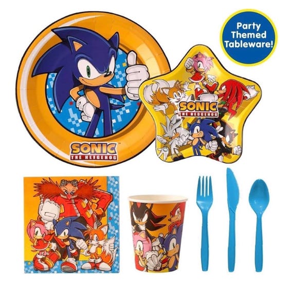 Sonic The Hedgehog Anniversaire D'Enfant Fête Kit Déco