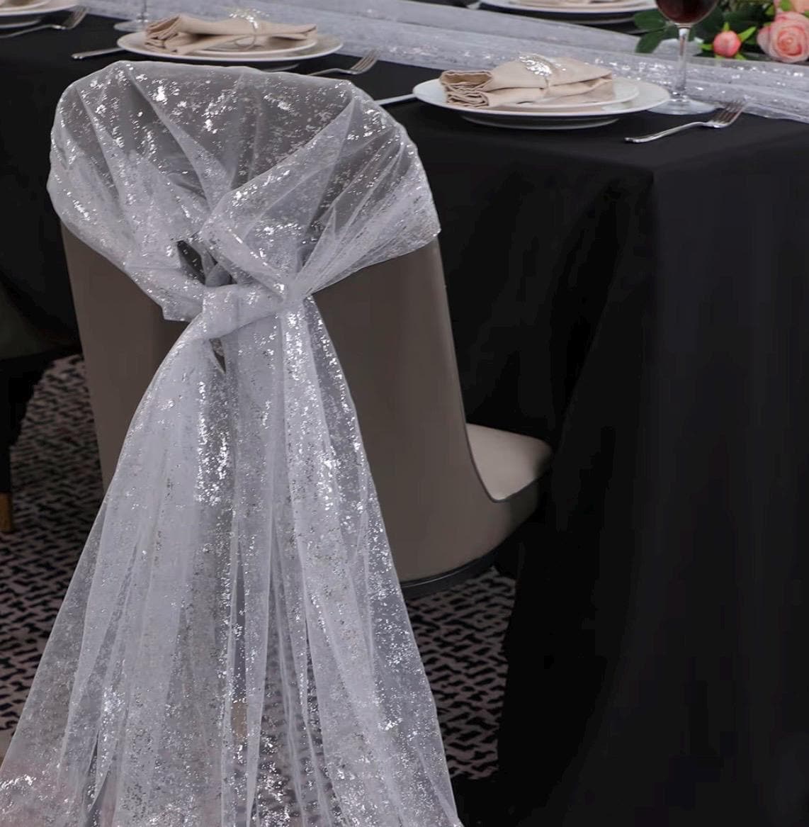 Tischläufer Silber Glitzernd Silberner Tischläufer Aus Glitzerndem Netz – 2 Rollen à 27,9 X 277,7 Cm – Tischdekoration Für Hochzeiten, Abschlussfeiern, Geburtstage Und Partys, Zuschneidbar Und Vielseitig
