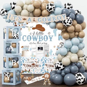 Cowboy Baby Shower Decorations Party Supplies for Boy, A Little Cowboy is on the Way Decorations, Western Baby Shower Decor, Cowboy Rodeo