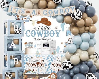 Cowboy Baby Shower Decorations Party Supplies for Boy, A Little Cowboy is on the Way Decorations, Western Baby Shower Decor, Cowboy Rodeo