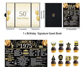 Happy Birthday Banner 50 Jahre Jubiläum 1975-2025 – Riesendeko Für Die Perfekte Geburtstagsparty