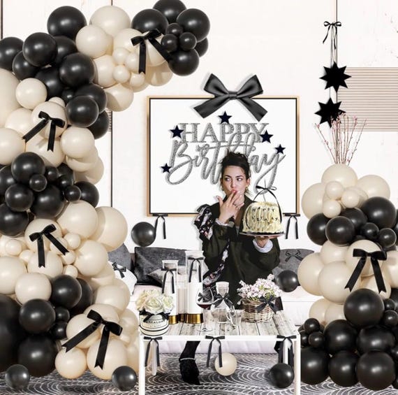 Kit Arche Guirlande Rose Noir - 114 Pièces Arche Ballon Noir Avec Latex Ballons Rose Et Longs, Pink Décoration Pour Anniversaire, Mariage, Baby Shower, Baptême Garçon, Fête Prénatale, Fiançailles