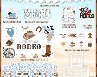 Fotohintergrund 'My First Rodeo' – 2,1x1,5 M, Vinyl, Cowboy-Design Für 1. Geburtstag & Babyparty