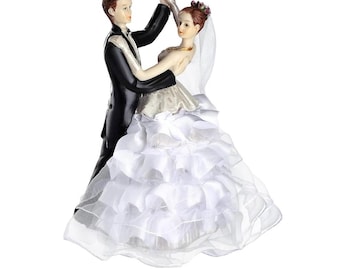 Hochzeitstorte Topper Braut und Bräutigam Tanzen Figuren Kuchen Topper Hochzeitsdekorationen für Verlobung Party Spaß Paar Figuren Geschenke
