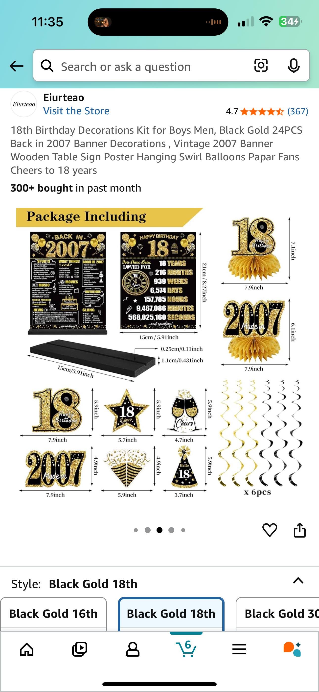 18th Birthday Decorations Card For 18 Years Old Women Or Men. Party Decor Supply Ideas For Him Or Her. Road To 18 Print Born In 2007 Table Decor