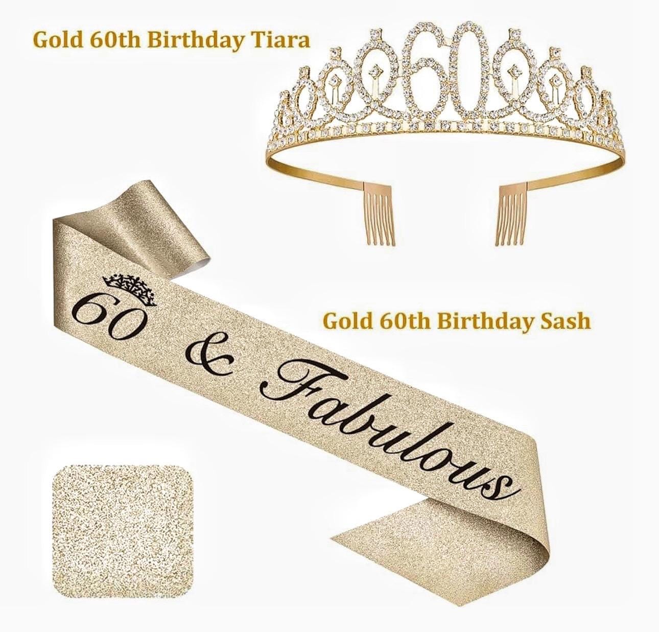 Decorazioni Compleanno 60 Anni Donna - Corona, Fascia, Candela Numero, Per Torta, Regalo - Foto 4