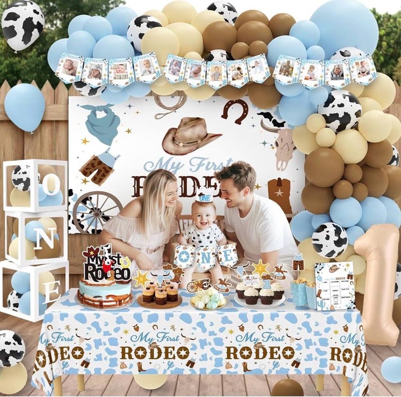 First Year Rodeo Frame My First Rodeo Birthday Party Decorations, Cowboy 1st Birthday Party ...