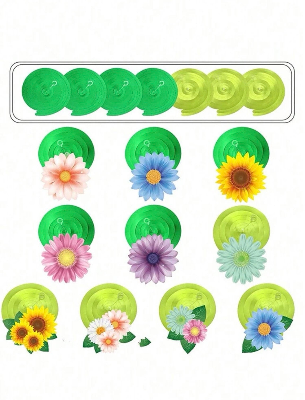 36 ornamenti da appendere a fiori primaverili in plastica da