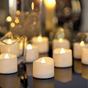 12er-Pack flammenlose LED-Teelichter Kerzen batteriebetrieben, künstliche elektrische Kerzen, Teelichter, Tischdekoration, Hochzeit, Halloween-Party