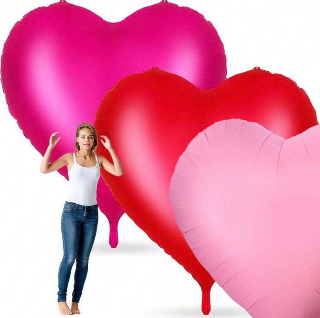 63 Inch Red Heart Balloons,giant Heart Shaped Love Balloons for ...