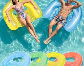 4er-Pack Pool schwebt Erwachsene, PuppyuWill Pool Float Chairs, 132 "x 38" X Große Größe, Dopaminfarben, Drifter, Stuhl, Hängematte 3-in-1 aufblasbar
