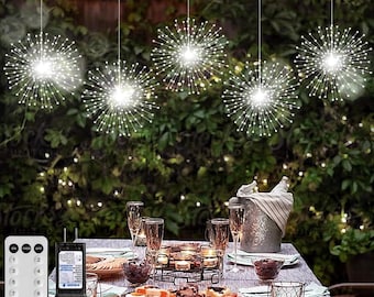 5 Pack 1000 LED Plug in Firework Lights Starburst Lights for Christmas Garden/Patio/Wedding/Party/Bedroom Outdoor or Indoor Decor,Waterproof