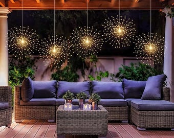 4PCS 120LED String Lights LED Copper Wire Battery Operated Hanging Fairy Lights with Remote Timer Wedding Christmas Decorative Hanging Light