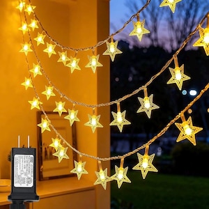 Twinkle Star 100 LED Star String Lights,33FT Plug in Fairy String Lights Waterproof, Extendable for Indoor, Outdoor, Birthday,Christmas Part