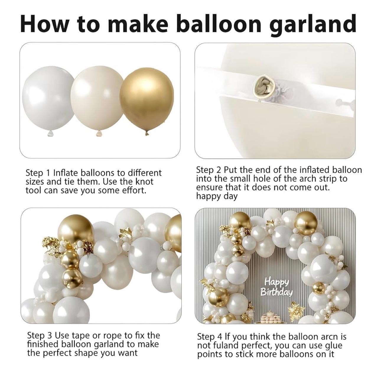 Globos Beige, 60 Globos De Color Blanco Arena De 12 Pulgadas, Globos De Látex Dorado Metálico Para Cumpleaños, Baby Shower, Boda, Graduación, Decoración De Fiesta