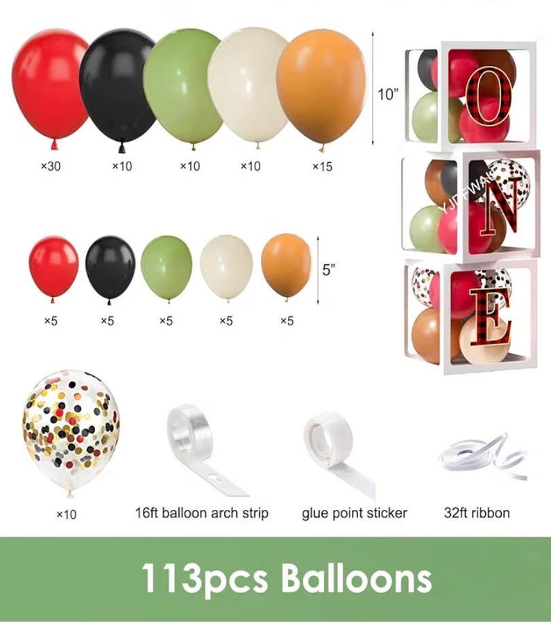 Lumberjack First Birthday Decorations, Lumberjack 1st Birthday Party Supplies,Buffalo Plaid Monthly Photo Banner Highchair Banner First Bday image 4