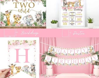 Jollyboom Lot de 8 décorations de fête avec fleurs sauvages « She is A