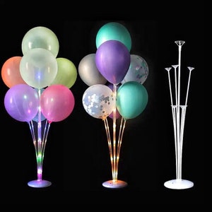 Light Up Balloon Stand Kit-2 Set Clear Balloon Stand for Table, Floor, Table Balloon Stand for Baby Shower Birthday Party Decor Wedding