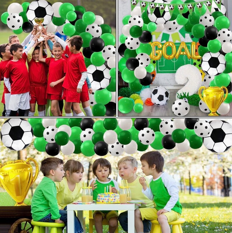 Soccer Balloons Arch Garland Kit 107pcs Soccer Party Decorations With