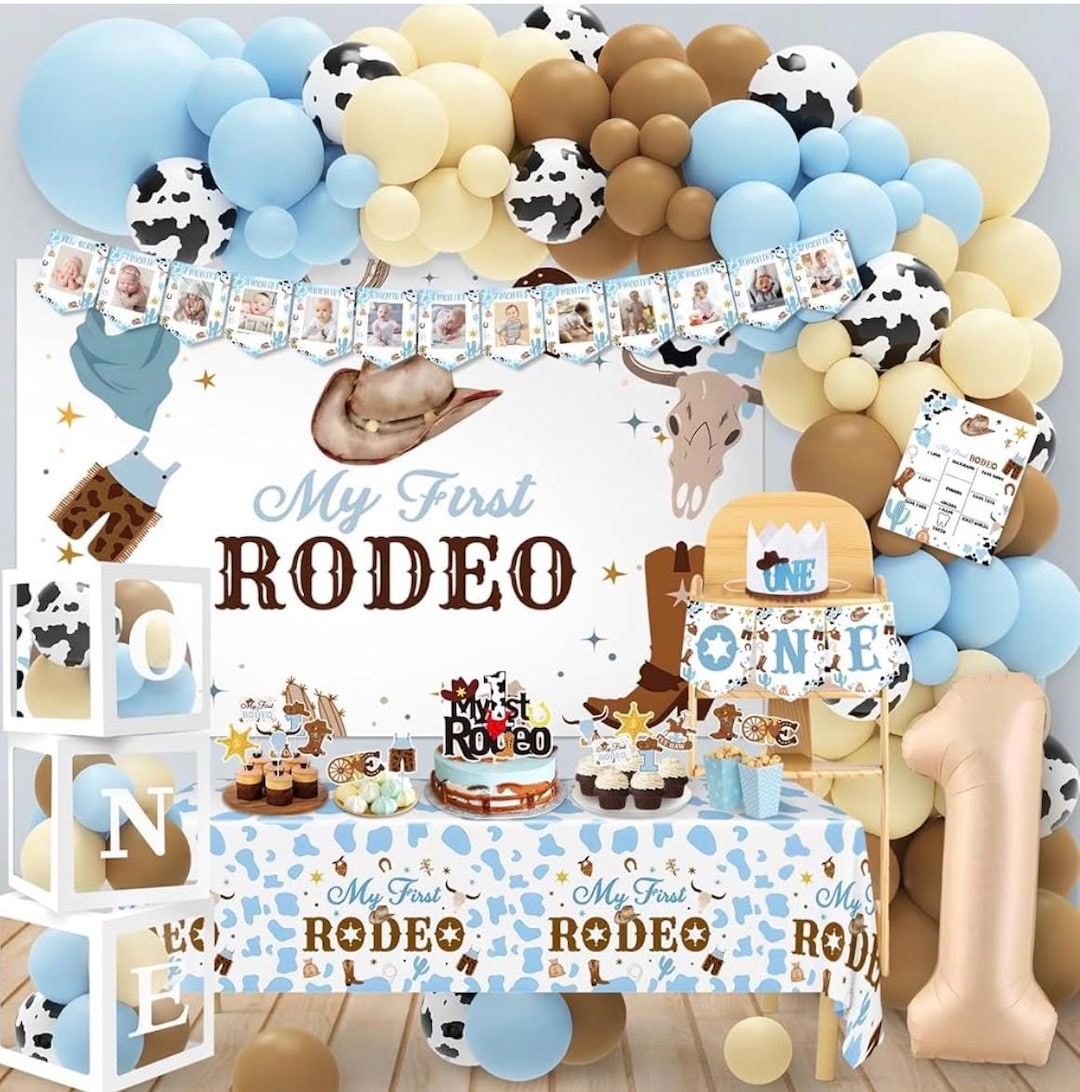 First Year Rodeo Frame My First Rodeo Birthday Party Decorations, Cowboy 1st Birthday Party ...