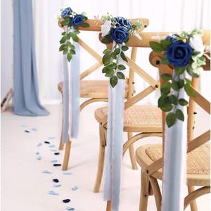 Wedding Aisle Decorations for Wedding Ceremony Set of 10 Pew Flowers for Church Chair Decorations Party Decor with Artificial Flowers
