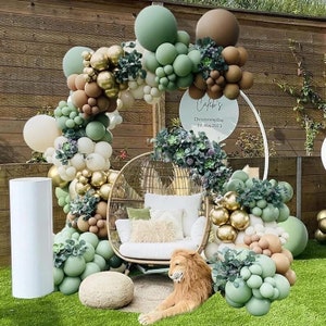 Sage Green Ballon-Girlanden-Kit 140 Stück, Ballon-Dekoration für Dschungel, Safari, Wild, Woodland Themed Party