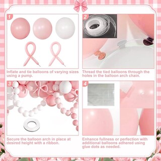 2 Pezzi Ghirlanda Di Fiocchi Rosa Elegante - Striscione Per Feste Compleanno Baby Shower Addio Al Celibato