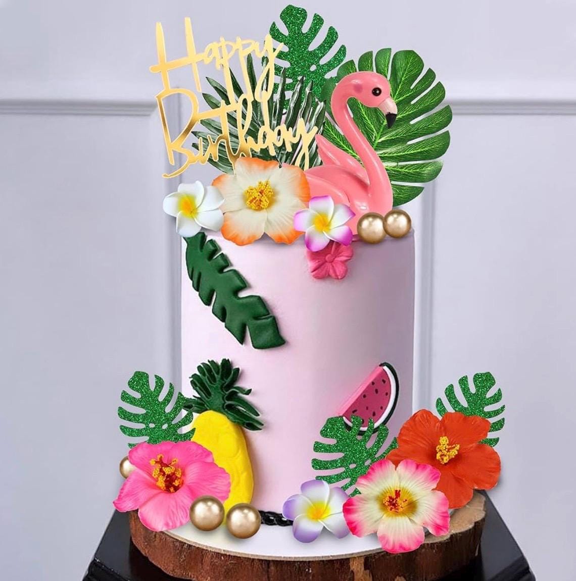 14-teilige Flamingo-Kuchenaufsätze – Tropische Deko Für Hawaii-Partys, Nicht Essbar