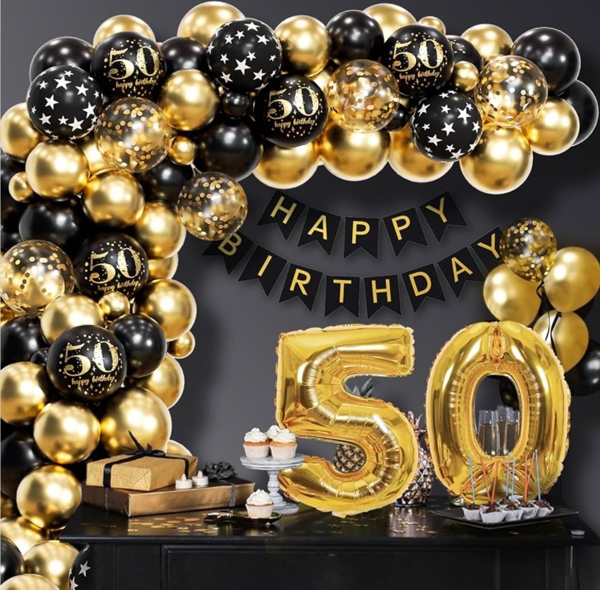 50. Geburtstag Dekoration Set Für Frauen – Krone, Schärpe, Banner, Ballons In Roségold